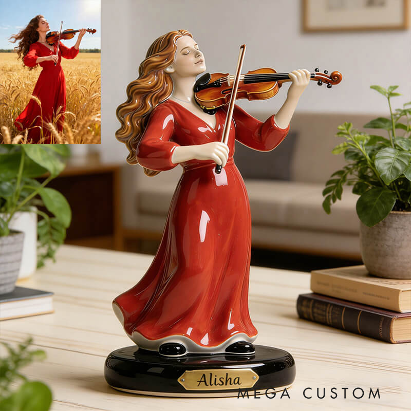 Personalized 2D Flat Violin Performer Figurine for Music Lovers Acrylic Plaque Gift for Kids Music Studio