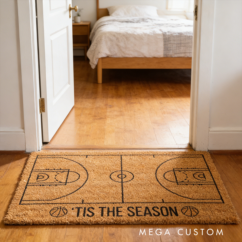 Personalized Basketball Court Doormat with Custom Design for Sports Fans