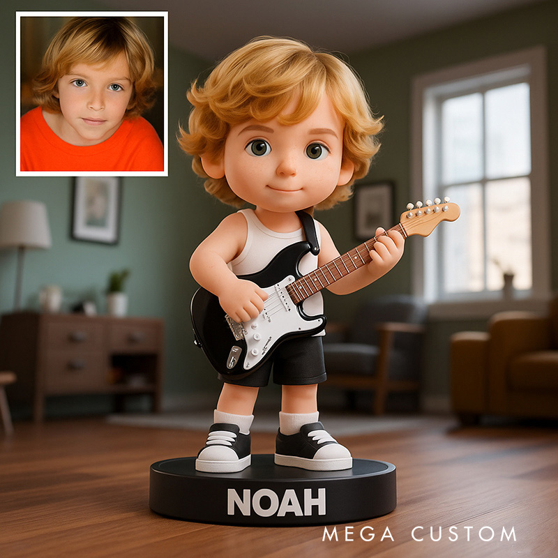 Personalized 2D Flat Cartoon Music Figurine for Music Lovers Acrylic Plaque Gift for Kids Music Studio