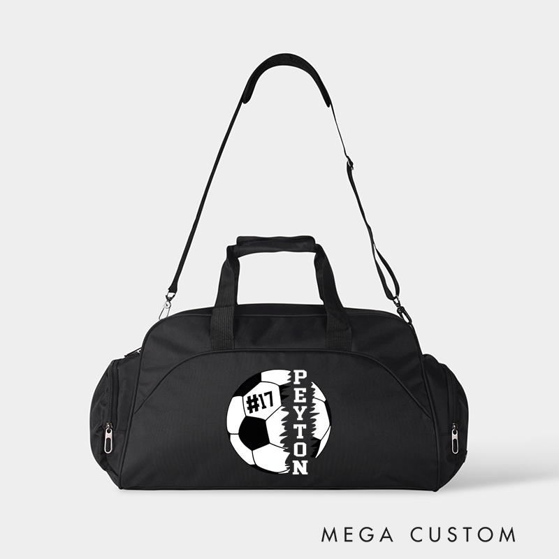 Personalized Soccer Duffel Bag with Custom Name and Number Design