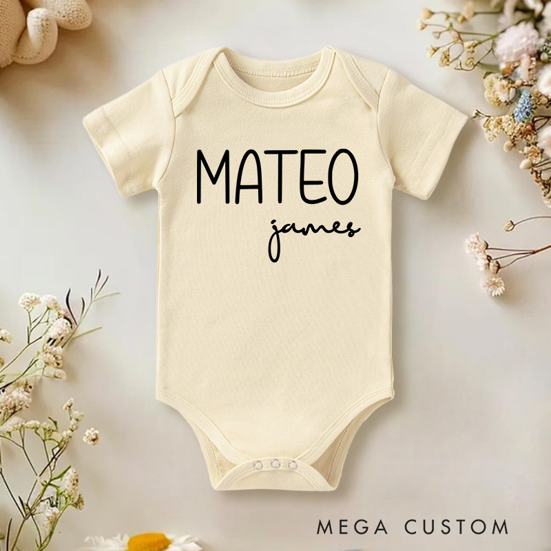 Personalized Minimalist Name Style Baby Onesie Baby Shower Gift