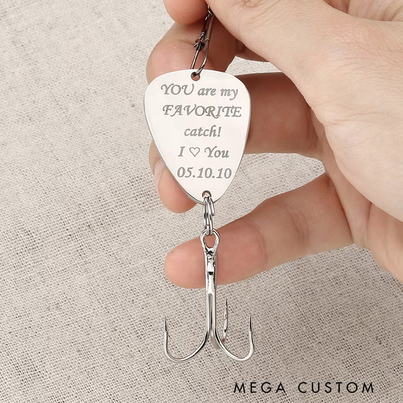 Personalized Fishing Lure Engraved Stainless Steel Fisherman Gift Outdoors Fishing Lover