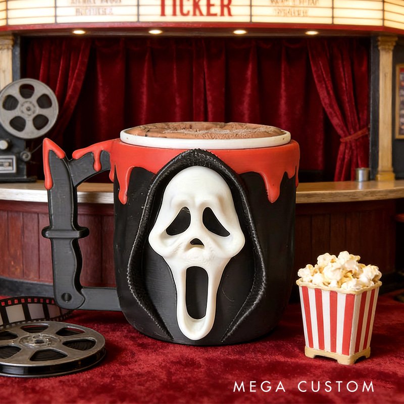 Personalized Horror Face Ice Cream Pint Holder with Spoon Slots Eco-Friendly 3D Print