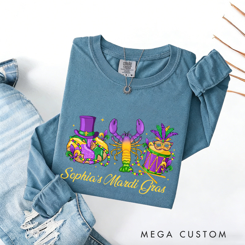 Personalized Mardi Gras King Cake Sweatshirt with Name Donut Coquette Sweatshirt Fat Tuesday Shirt Gift for Baking Lover Her Cake Lover