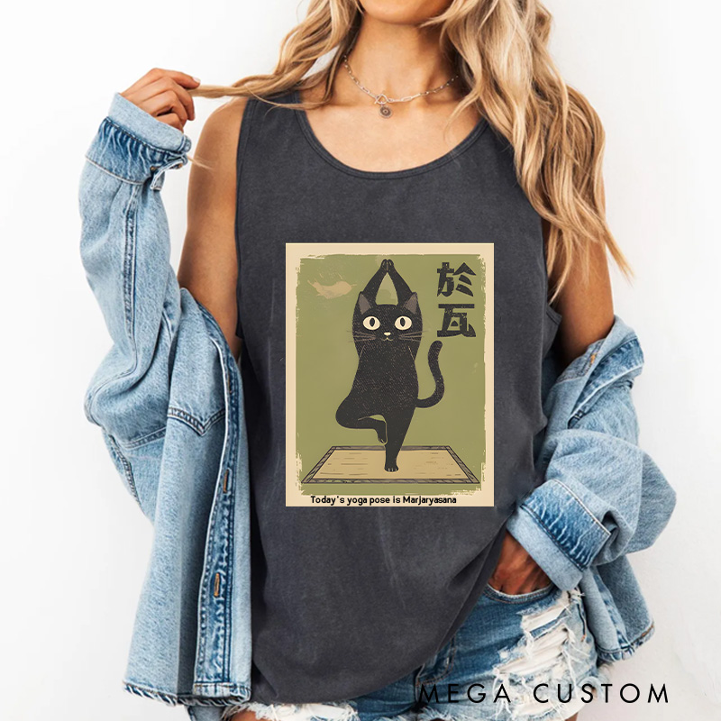 Personalized Yoga Tank Tops Yoga Cat Tank Top Yoga Clothing Yoga Lover Gift for Her Yourself