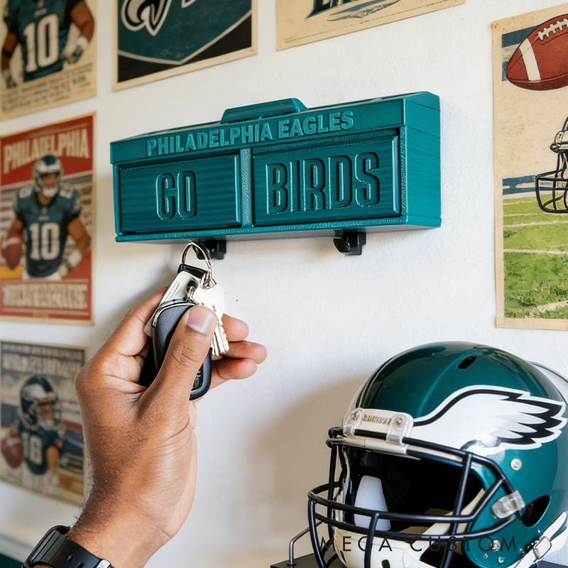 Personalized 3D Printed Key Holder with Sports Team Theme for Fans and Families