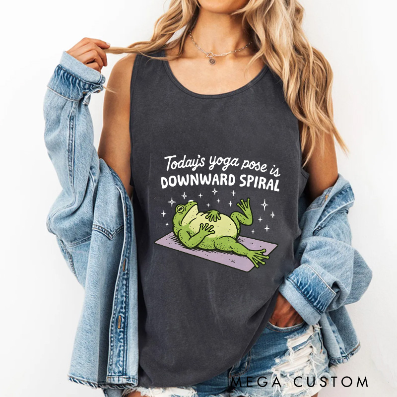 Personalized Funny Yoga Tank Tops Gym Workout Frog Humor Tank Tops Yoga Gifts for Her Yourself