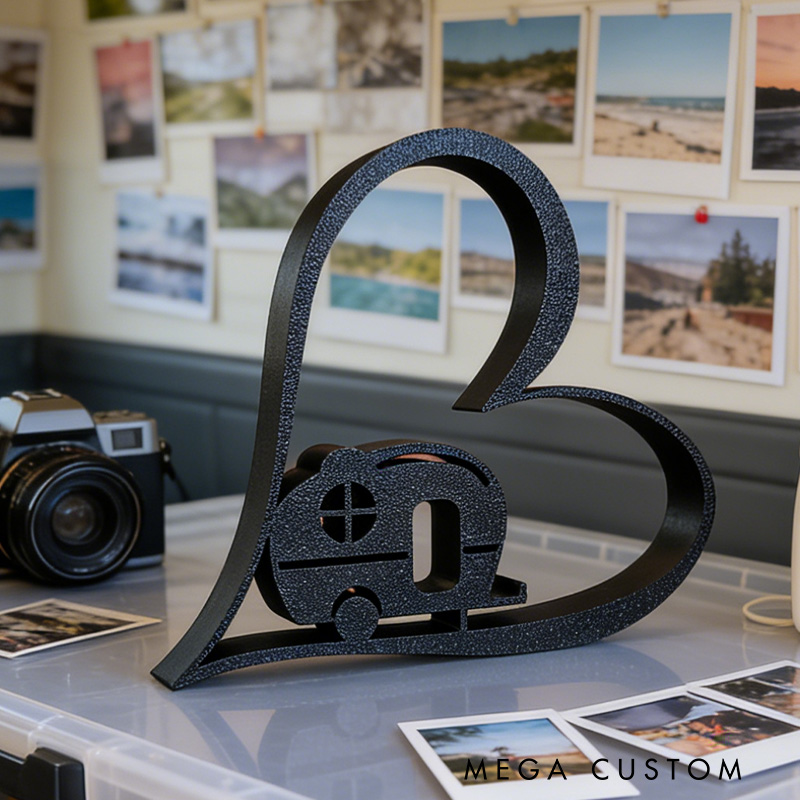 Personalized 3D Printed Camper Heart Camping Decor Sign Gifts for Campers Rv Gift Ideas