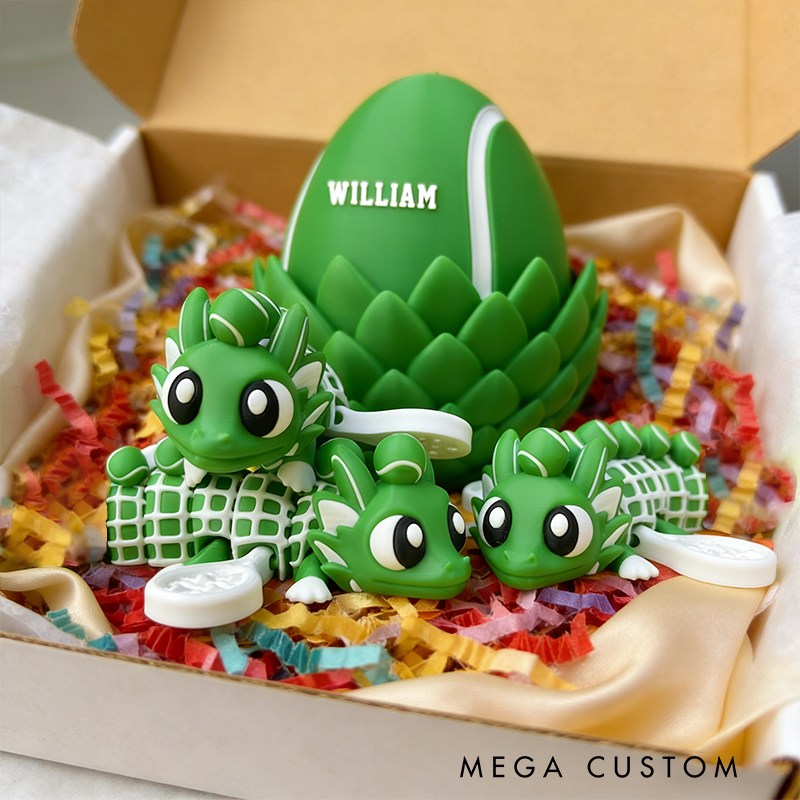 Personalized 3D-Printed Tennis Egg with Custom Name A Unique Gift Idea