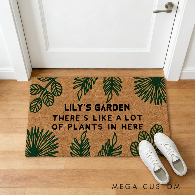 Personalized Grandma's Garden Love Grows Here Doormat Custom Birth Flower Welcome Mat with Name for Mom Grandma Gardening Lover Family Grandma