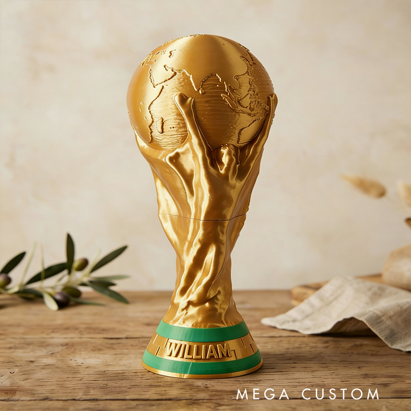 Personalized 3D-Printed World Cup Trophy with Custom Name Design
