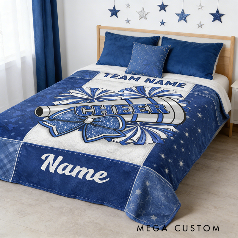 Personalized Cheerleading Blanket with Custom Name and Team Design