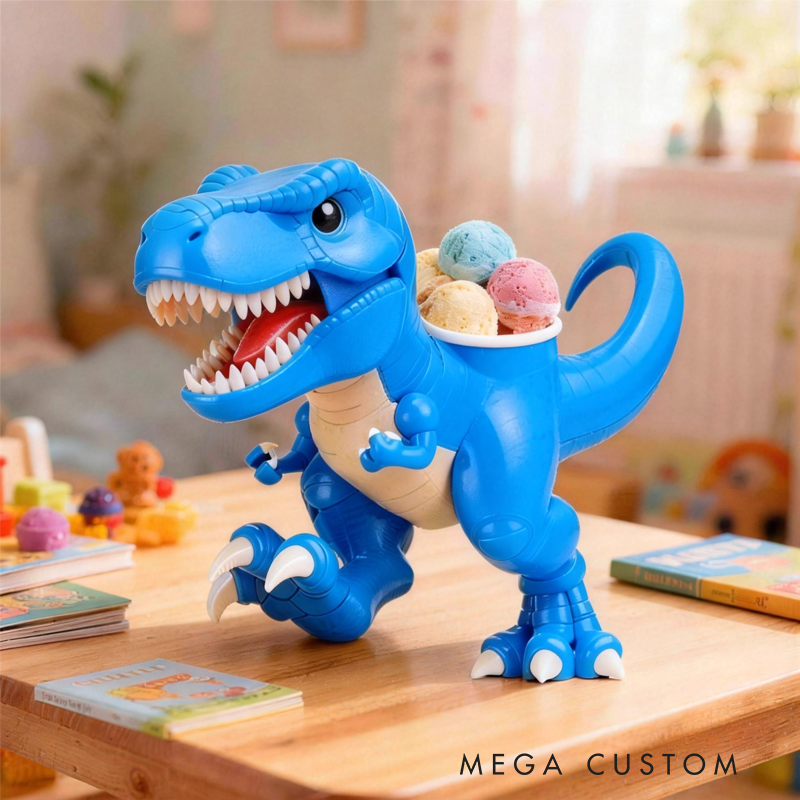 Domineering Dinosaurs in Various Colors Ice Cream Pint Holder 3D Printed Cozy Birthday Gifts for Kids