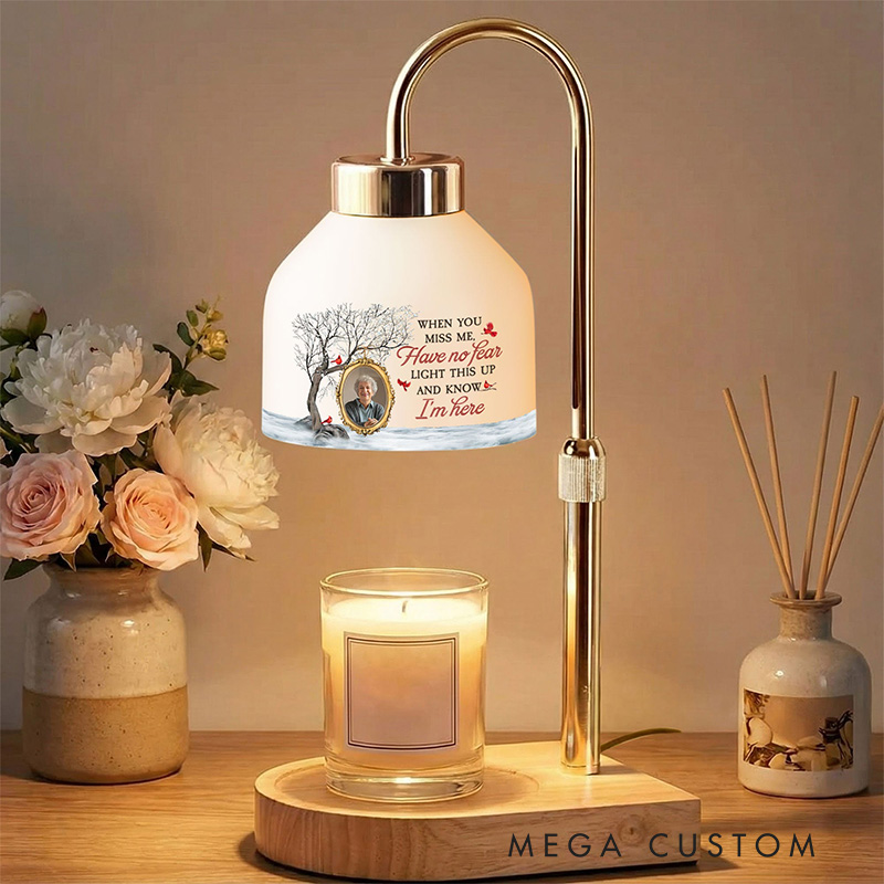 Personalized Photo Candle Warmer Light This Up And Know I'm Here Memorial Gift