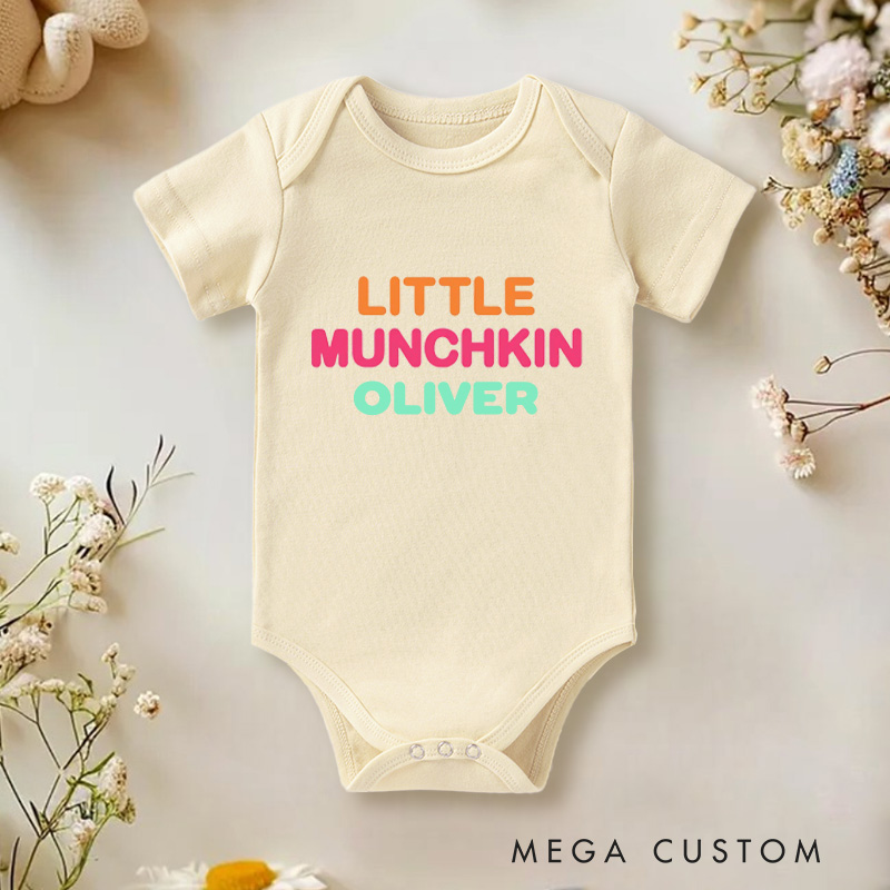 Personalized Little Munchkin Baby Onesie Funny Food Baby Gift Birthday Gift for Baby