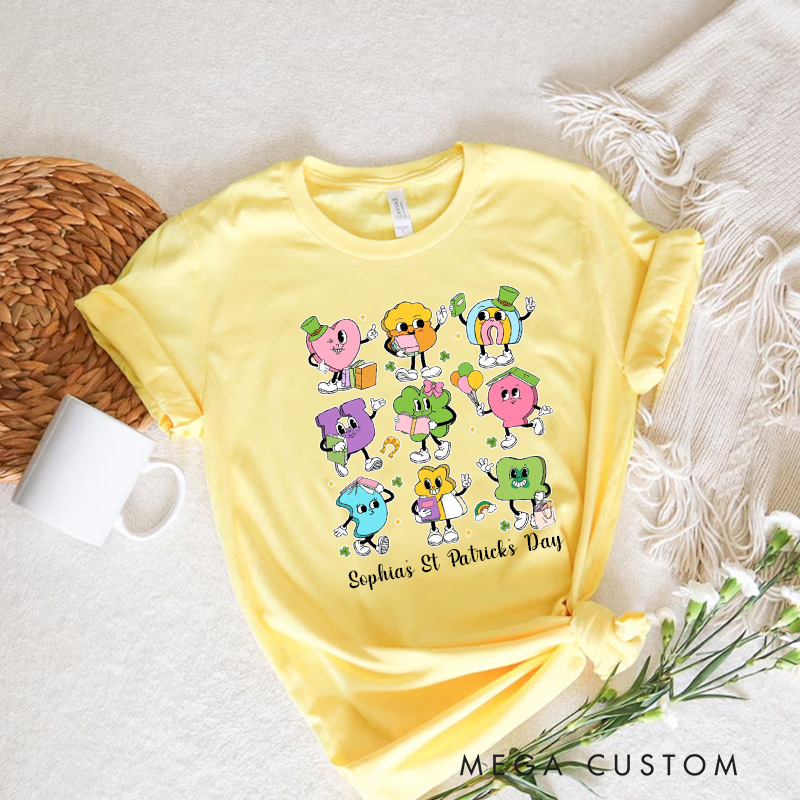 Personalized Reading Lucky Charms Classic T-Shirts Retro Bookish Shirt with Name for Book Lover Bookworm Girlfriend Wife Women Gift