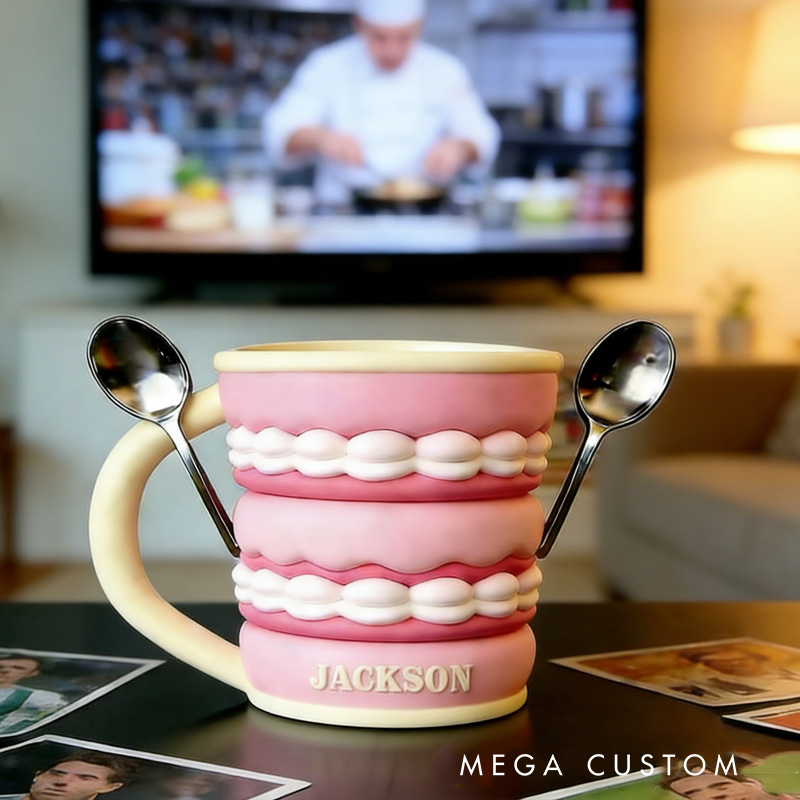Personalized Adorable Macaron Ice Cream Cozy Pint Holder 3D Printed with Spoon Slots for Mom Kids Ice Cream Lover