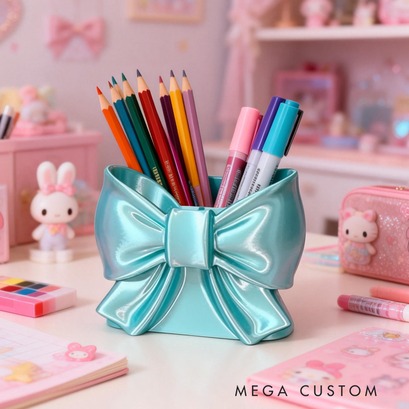 Cute Bow Pen Holder Storage Makeup Brush Holder Birthday Gift for Kids Kids Room Decor