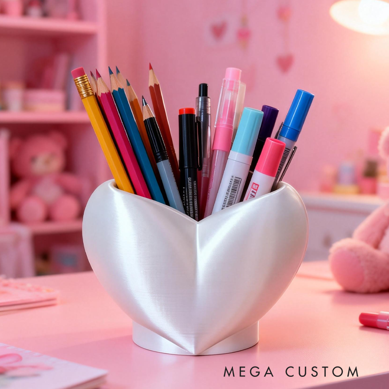 Cute Heart Pen Holder Storage Makeup Brush Holder Birthday Gift for Kids Kids Room Decor