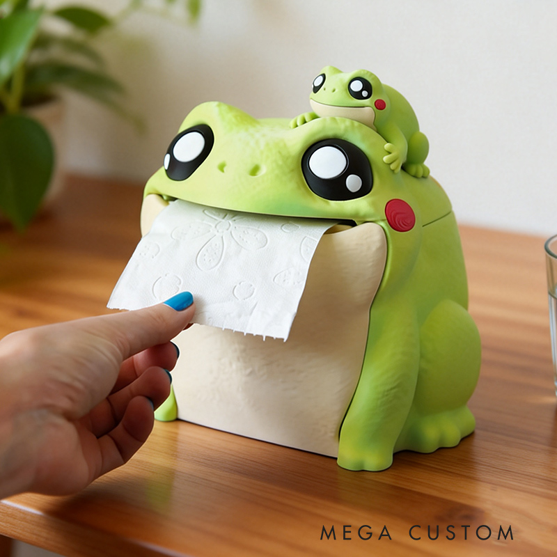 Personalized Adorable Frog Toilet Paper Dispenser 3D Printed Toilet Paper Holder for Mom Family Gift