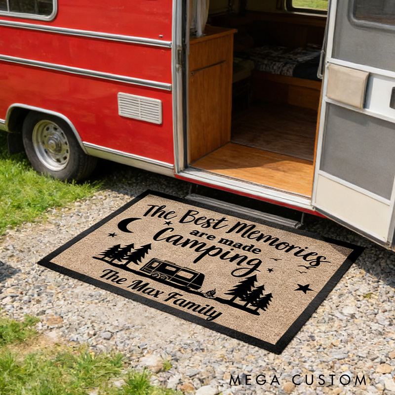 Personalized Campsite Doormat Rv Camping Mat Camping Memories Doormat Gifts for Campers Lover