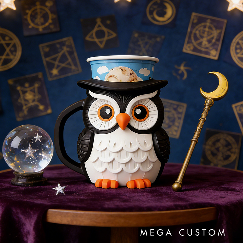 Personalized Magic Owl Movie Ice Cream Pint Holder with Spoon Slots Eco-Friendly 3D Print for Movie Lovers