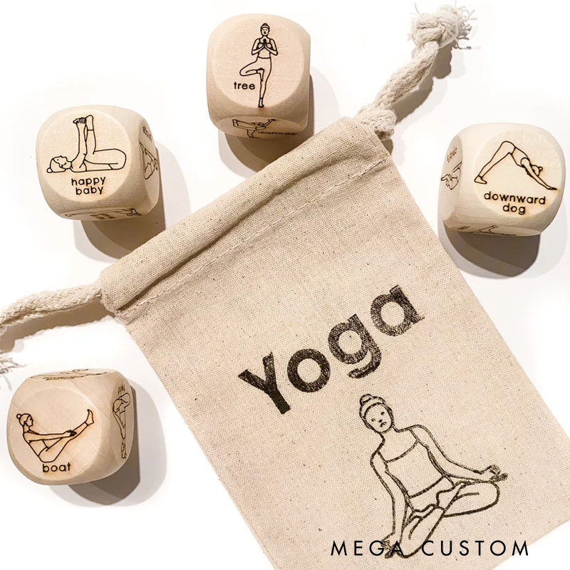 Personalized Yoga Game Yoga Dice Wood Game Children's Yoga Poses Yoga Meditation for Children Gift for Her Women