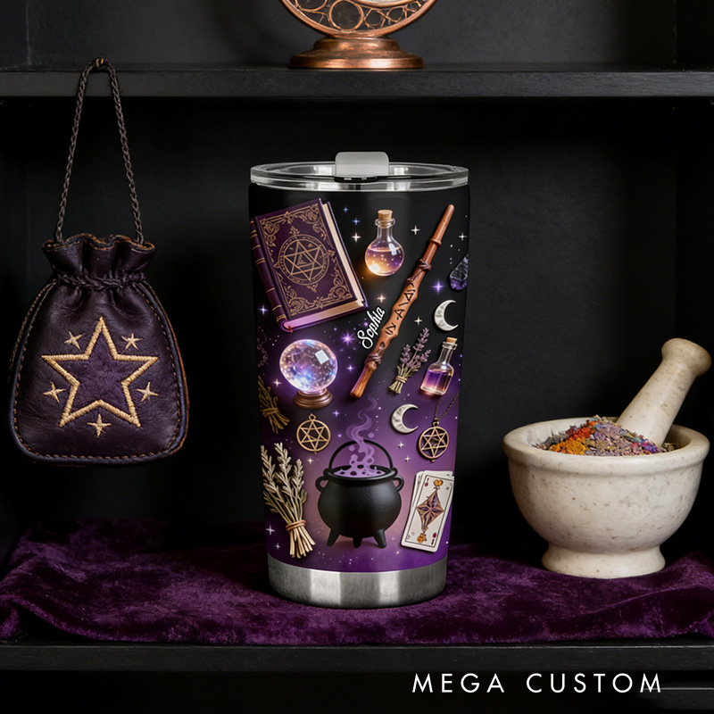 Personalized 2D Flat Mystical Potion 20oz Tumbler Custom Magic Witch Themed Tumbler for Magic Lovers