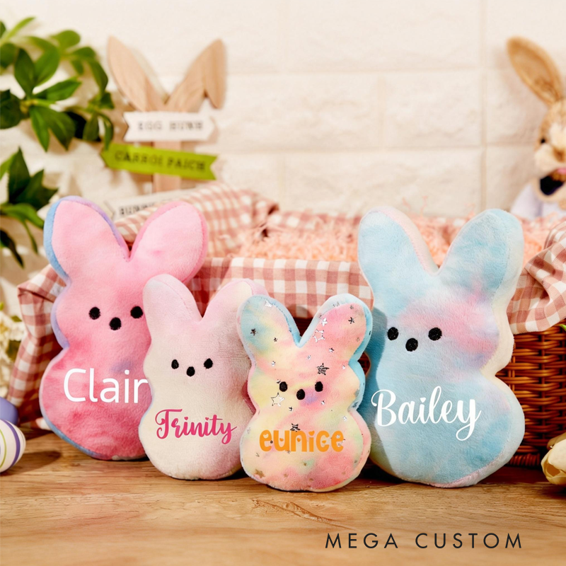 Personalized Easter Marshmallow Bunny Plush Toy an Easter Gift for Children Easter Gifts for Kids