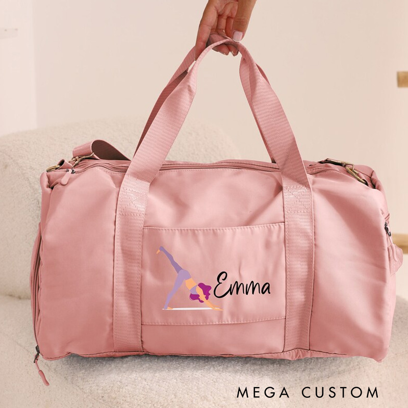 Personalized Yoga Duffle Bag Custom Meditation Bag Gym Bag Gift for Athlete Mothers Gift for Yoga Lovers