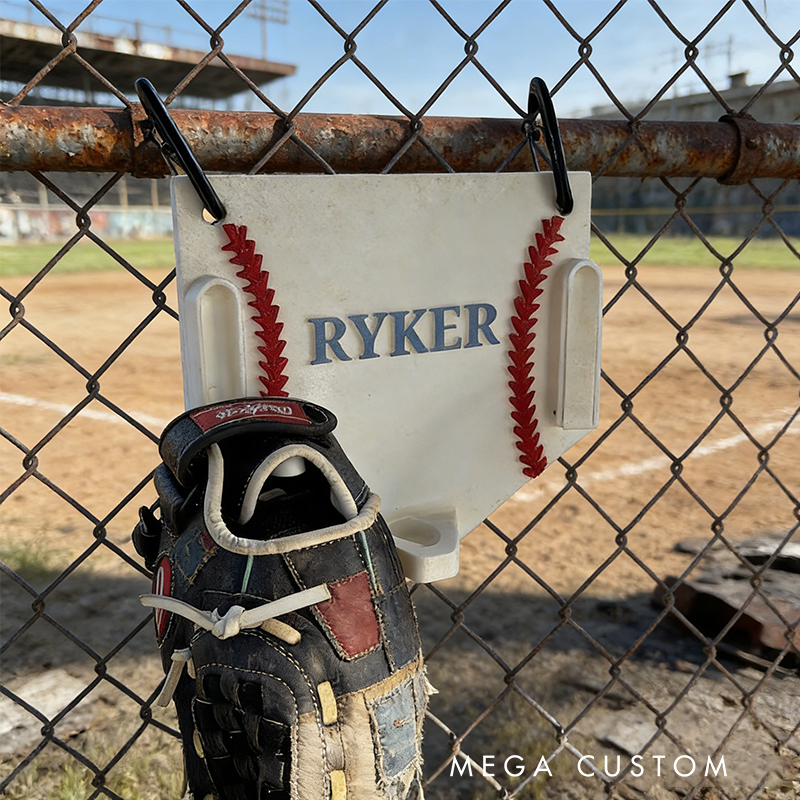 Personalized 3D-Printed Baseball Dugout Organizer for Helmets, Gloves, and Bats with Custom Name for Baseball Players