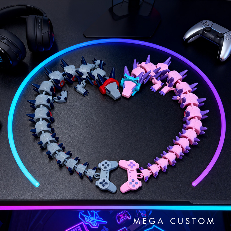 Personalized 3D Printed Gamer Dragon3D Printed Gift for Game Lovers