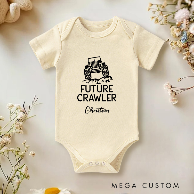 Personalized Future Crawler Off Road Adventure Design for Little Explorers Baby Onesie