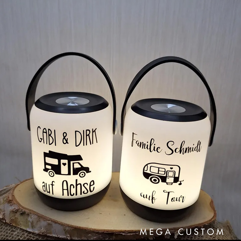 Personalized Table Lamp for Motorhome Caravan Custom LED Camping Lamp Gifts for Outdoor Adventure Enthusiasts