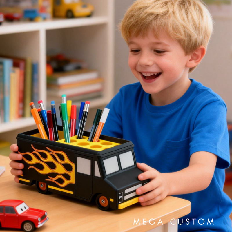 Hot Rod Truck Pen Holder Desk Organizer Birthday Gift for Kids Kids Room Decor 