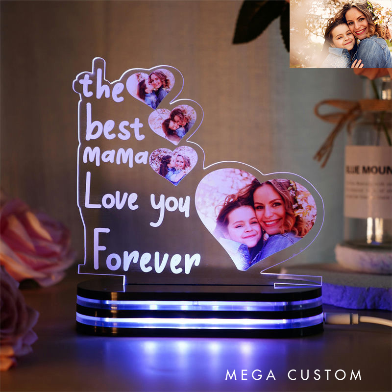 Personalized World's Best Mom Photo Acrylic Night Light