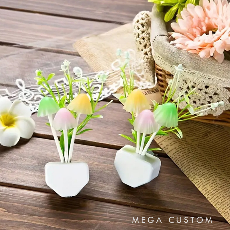 Personalized Photo Night Light Custom Changing Lotus Leaf Mushroom Night Light Gift for Mom Family