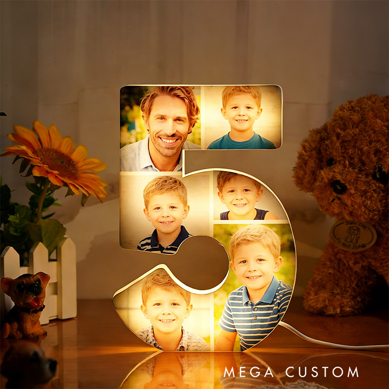 Personalized Letter Family LED Night Light Custom Photo Home Decor Gift for Birthday Anniversary Warm Lighting Keepsake for Living Room Bedroom