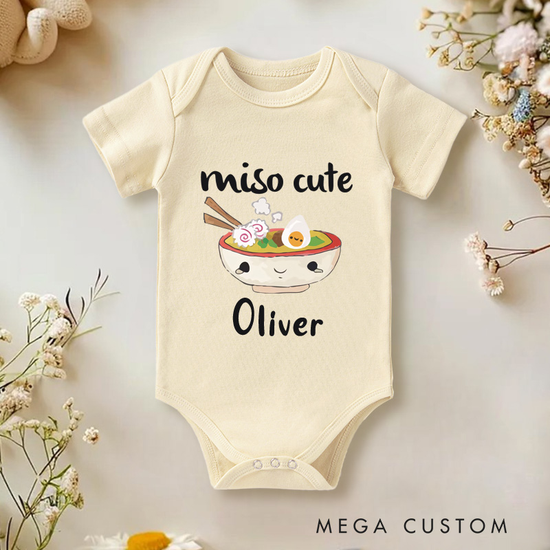 Personalized Miso Cute Baby Onesie New Baby Girl Boy Gift Cute Sushi Gift
