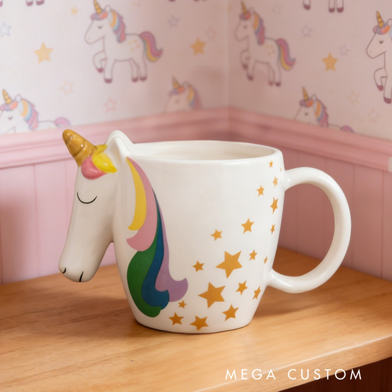 3D Adorable Dreamy Horse and Rainbow Theme Kids Drink Cup Mug Gift for Kids