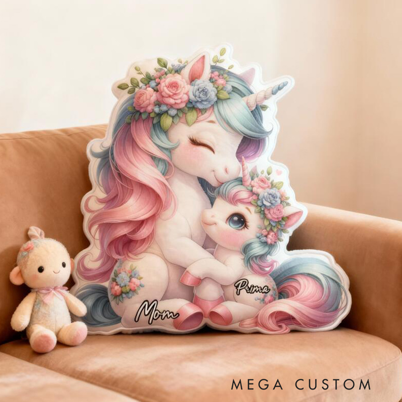 Personalized Dream Horse Pillow Graphic 3D Print Cartoon Mother and Child Print Cushion Gift for Family Kids Mom