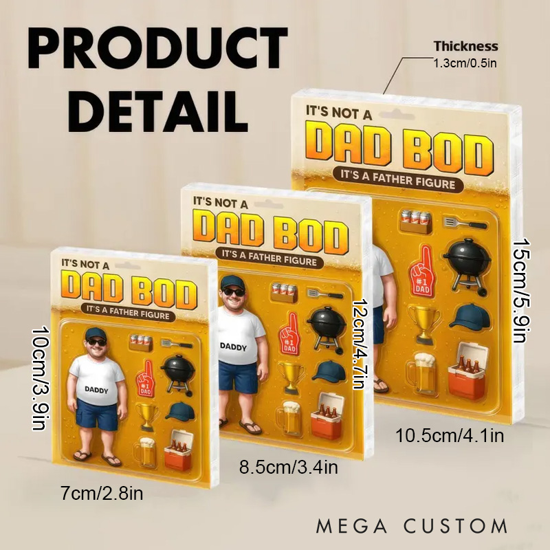 Personalized It's Not a Dad Bod It's a Farther Figure Acrylic Photo Block Plaque with Name Gift for Chef Baking Lovers Baker