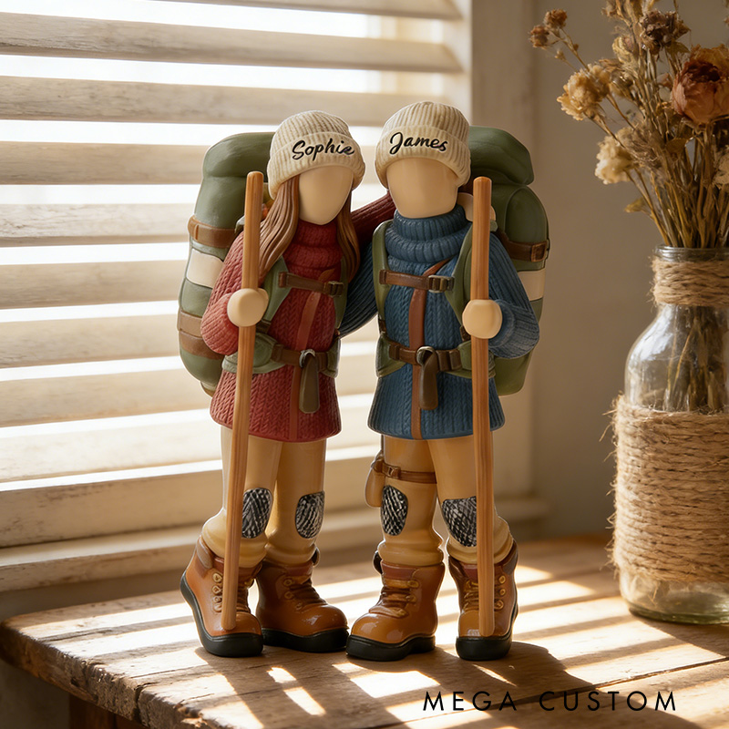 Personalized 3D Printing Hiking Acrylic Ornament Custom Couple Hiking Camping Lover Gift