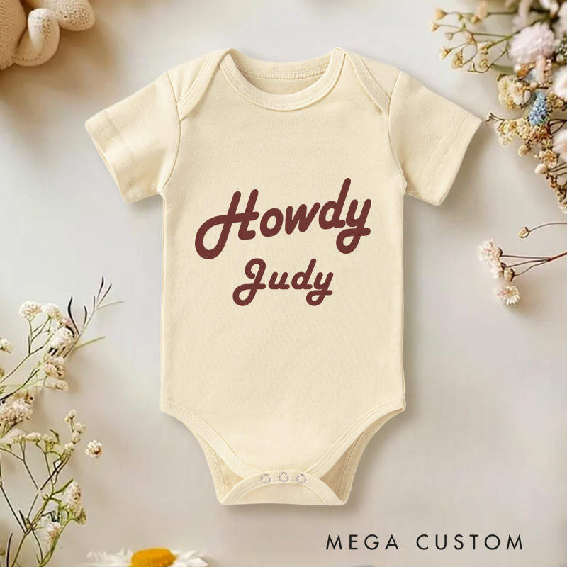Personalized Retro Cowboy Baby Onesie Unisex Newborn Baby Gift Baby Shower Gift