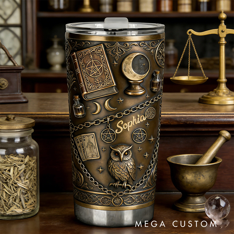Personalized 2D Flat Arcane Relics 20oz Tumbler Custom Magic Witch Themed Tumbler for Magic Lovers