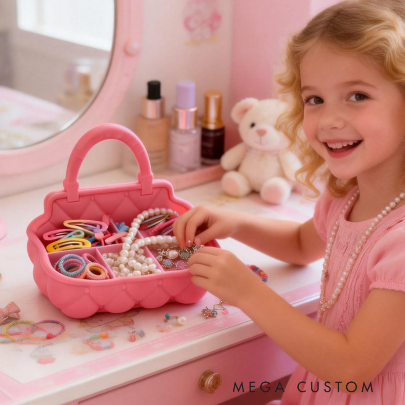 3D Printed Jewelry Organizer Cute Bag Shaped Vanity Decor Lipstick and Cosmetic Holder Stylish Desktop Storage