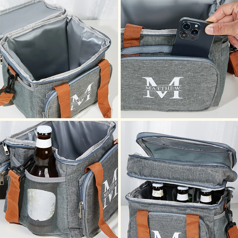 Personalized Golf Cooler Bag for Drinks and Snacks Custom Lunch Cooler Bag for Men Insulated Beer Cooler