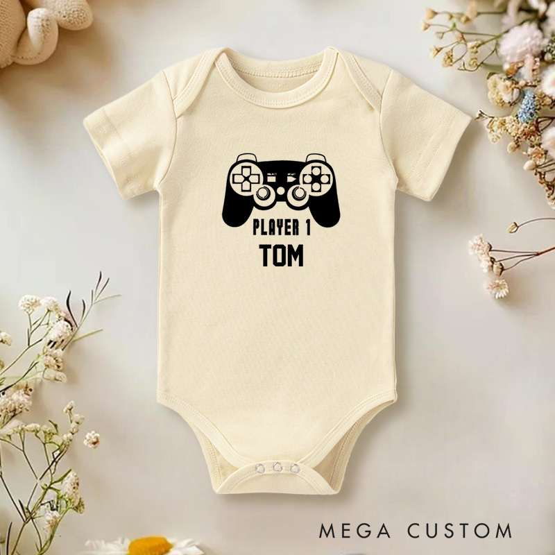 Personalized Player One Gaming for Fun and Family Baby Onesie