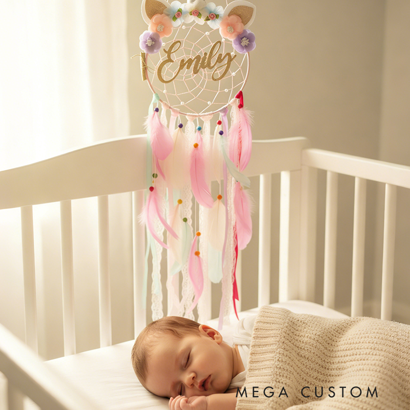 Personalized Dream Horse Dreamcatcher Custom Name Handmade Gift for Kids & Babies