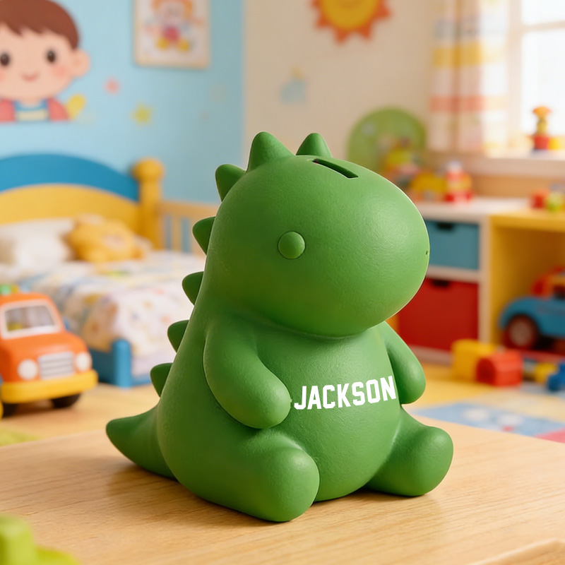 Personalized Dinosaur Theme Name T Rex Toy Money Box Fun Kids Room Decor Gift for Boys 3D Printing Piggy Bank